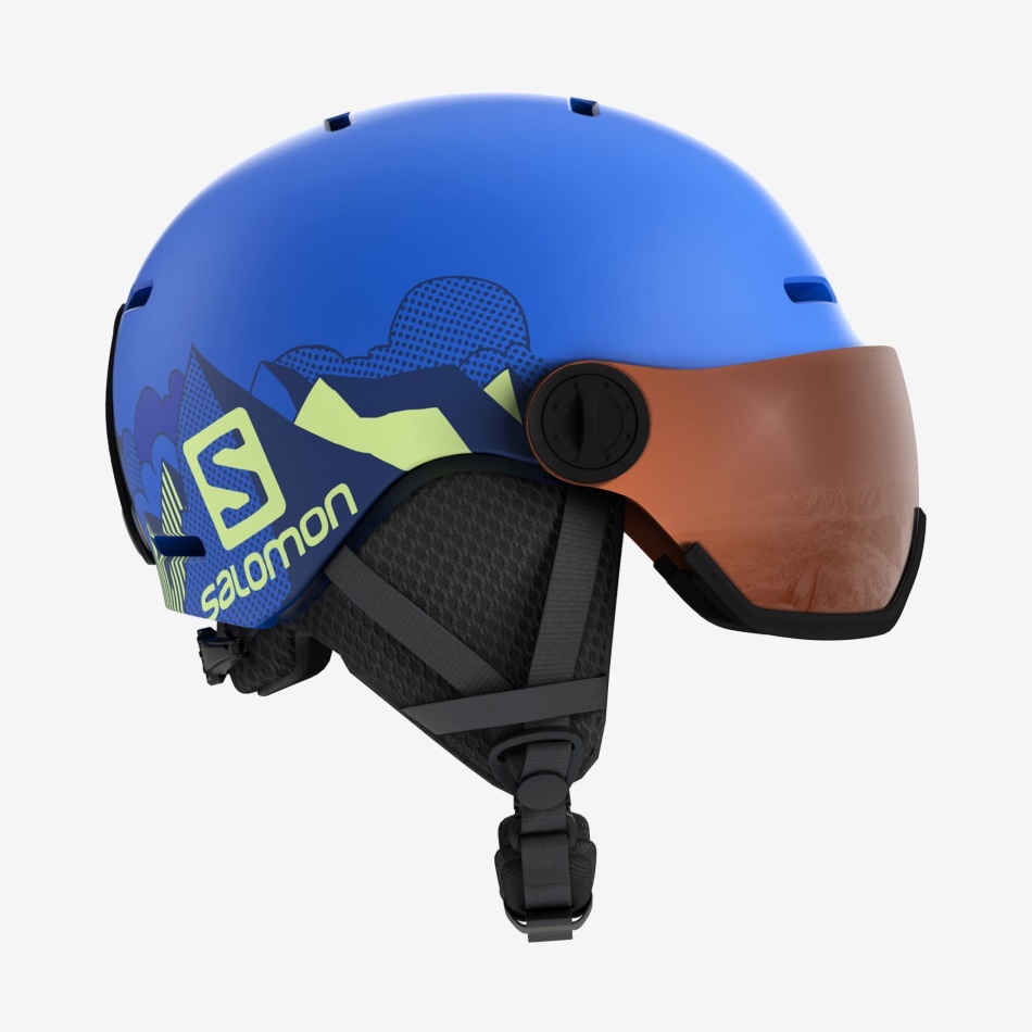 GROM VISOR Junior - Casque E Pop Blue Mat