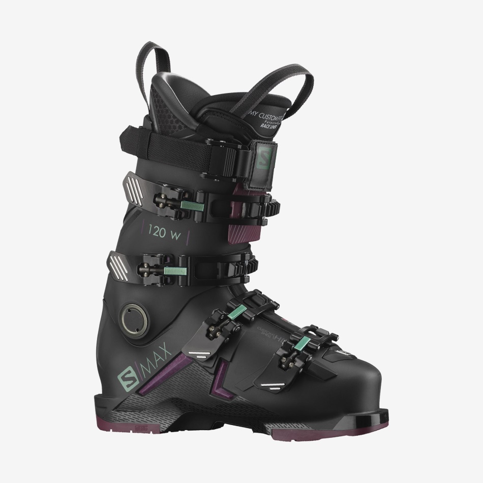 S/MAX 120 Chaussures de ski de piste F Black-Burgendy-Green-blue