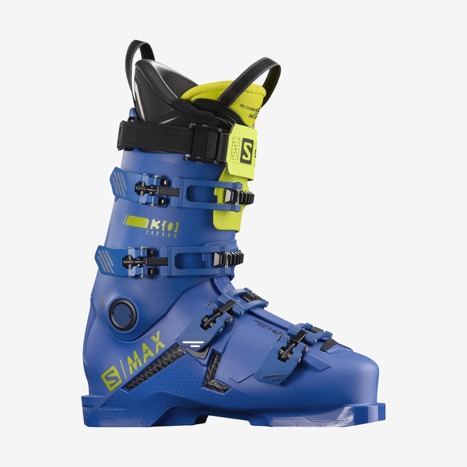 S/MAX 130 CARBON Chaussures de ski de piste H Race Blue-Acid Green