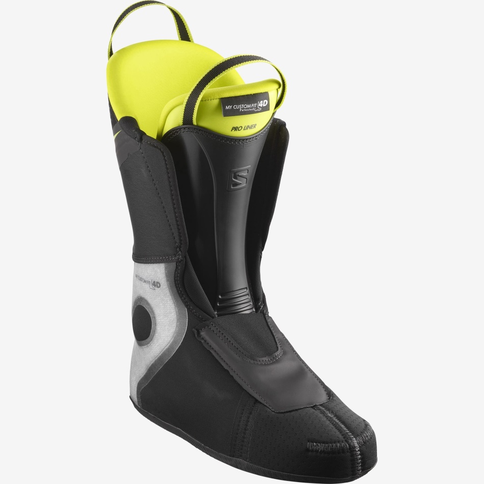 S/PRO 110 Chaussures de ski de piste H Black-Acid Green-Dark Silver