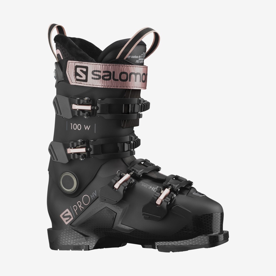 S/PRO HV 100 Chaussures de ski de piste F Black-Rose Gold-Belluga
