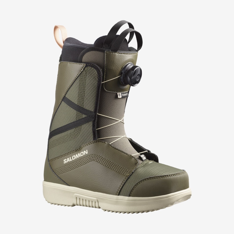 SCARLET BOA Boots de snowboard F Army Green-X-Rainy Day-Black