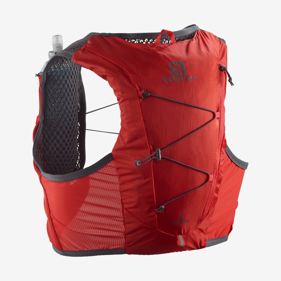 ACTIVE SKIN 4 Veste d'hydratation de running U avec flasks incluses Fiery Red-EBONY