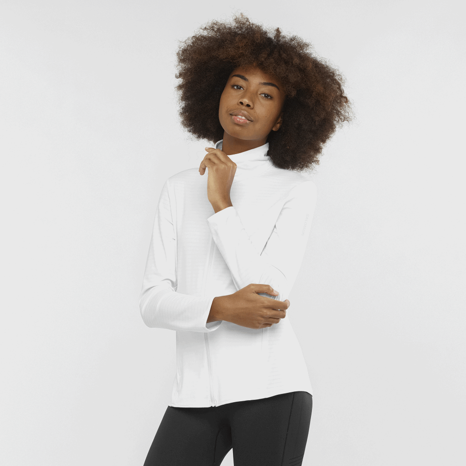 ESSENTIAL LIGHTWARM Couche intermédiaire entièrement zippée F WHITE