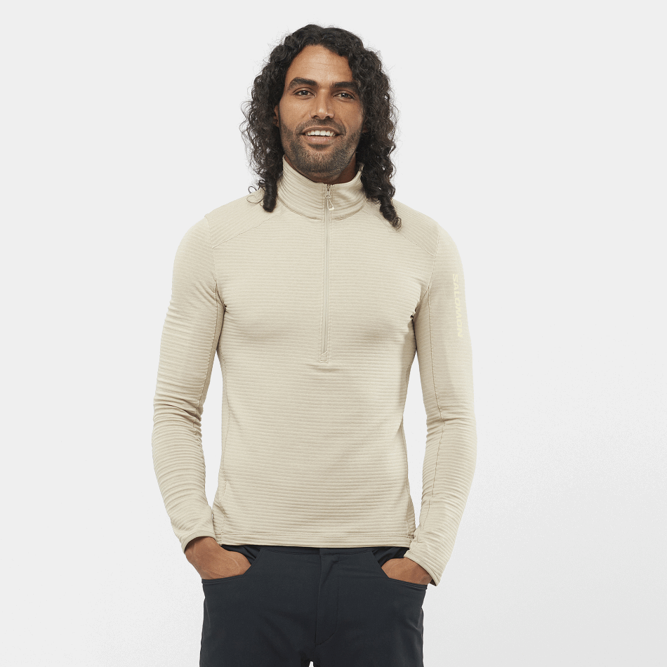 OUTLINE Couche intermédiaire H avec demi-zip PLAZA TAUPE