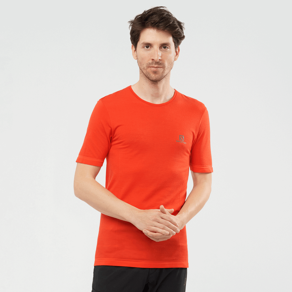 OUTSPEED WOOL SEAMLESS T-shirt à manches courtes H Fiery Red