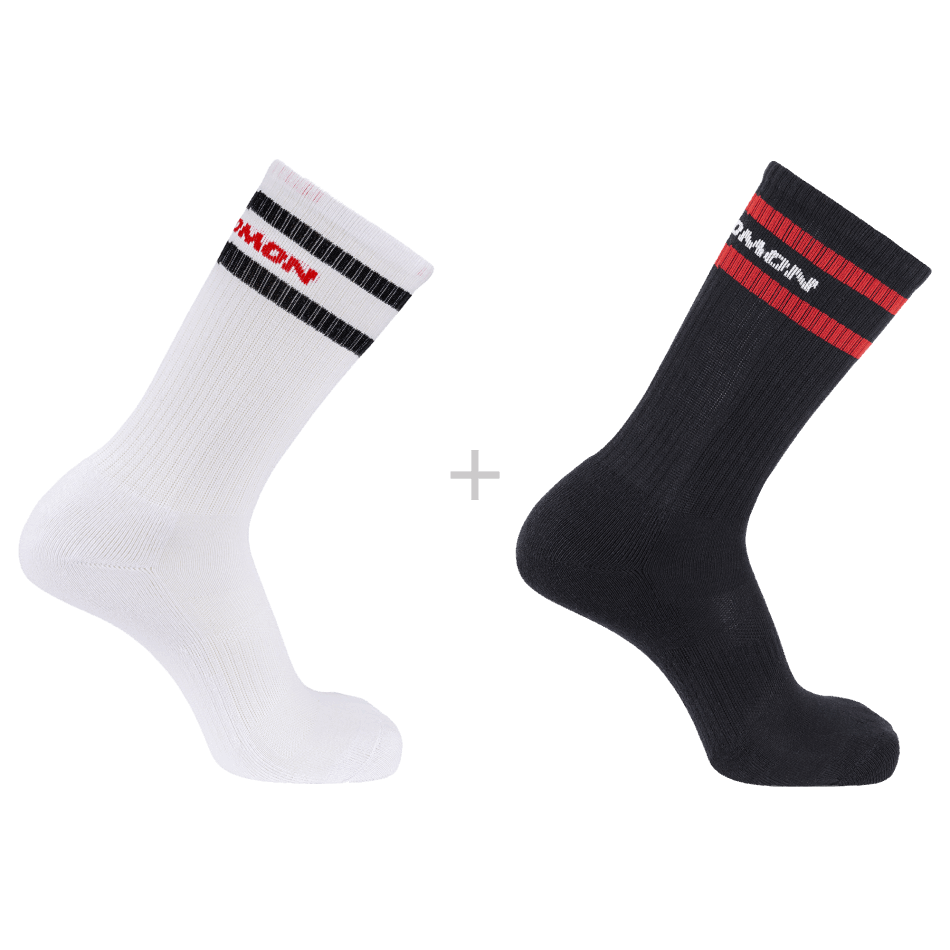 SALOMON 365 CREW 2-PACK Chaussettes U WHITE-DEEP BLACK