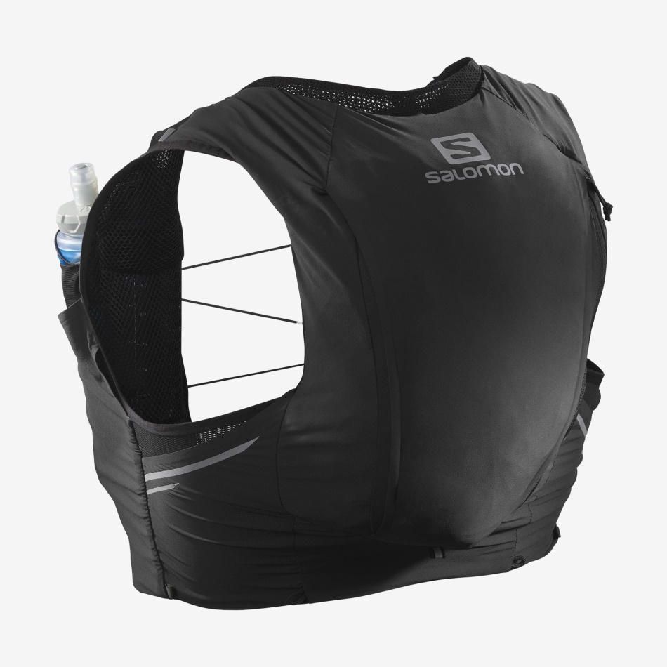 SENSE PRO 10 Veste d'hydratation de running U avec flasks incluses BLACK