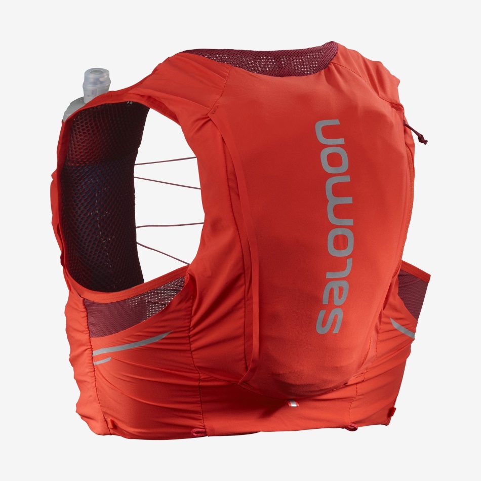 SENSE PRO 10 Veste d'hydratation de running U avec flasks incluses Fiery Red-EBONY-CABERNET
